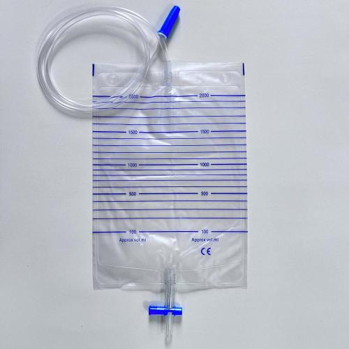 Disposable T-Valve Economical 2000ml Urine Bag