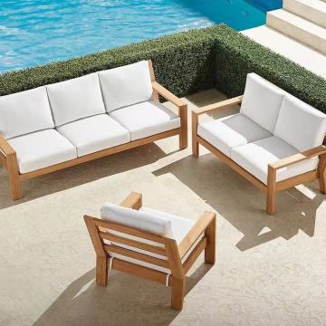 Modern Comfortable 3 Seat Fabric Wooden Couch Sofa