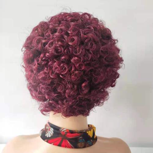 Perruque Colored Pixie Cut Wig Human Hair Curly Bob Short Pixie Cut Lace Wig Bleached Knots Lace Frontal Pixie Curls Wig