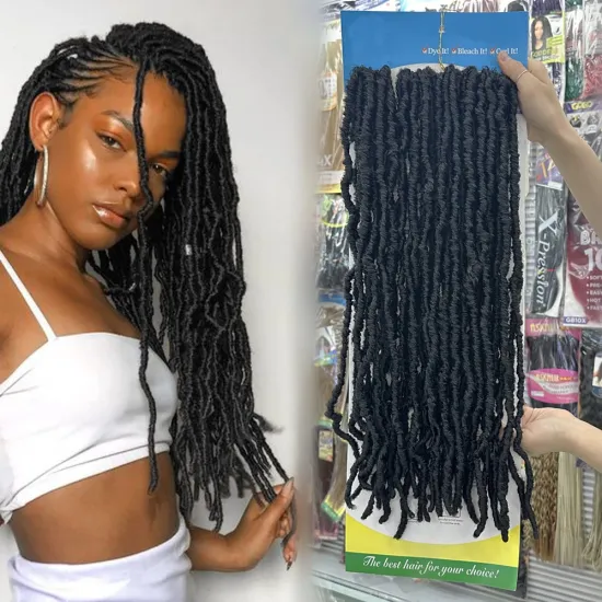 Vivian Hair 4x Nu Locs Micro Crochet 22 Inch Faux Locs Extension: 40 Strands per Pack