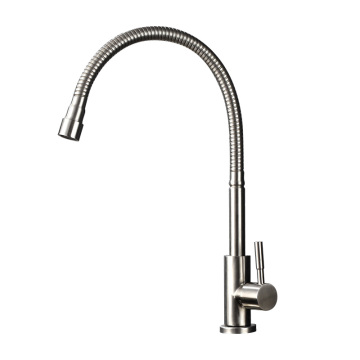 304 Stainless-Steel Any Rotating Single Cold Kitchen Faucet