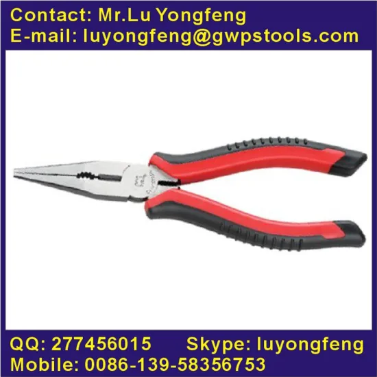 Cr-V Japanese long nose pliers with 2-color handle