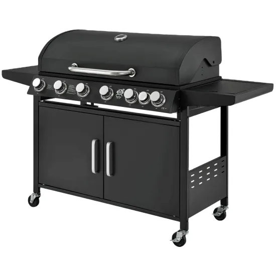 Wholesalers BBQ Grill Cart Gas Grill Stainless Steel Barbecue Garden Barbecue Grill Black