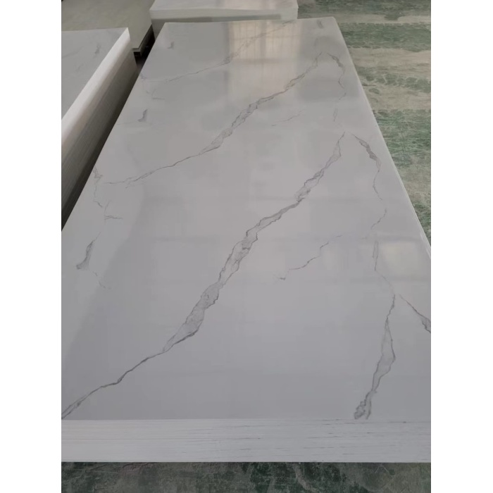 Lembaran marmar UV berkilat tinggi untuk hiasan dinding plastik PVC panel marmar untuk dinding latar belakang