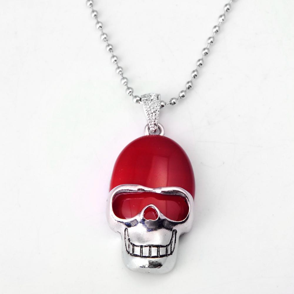 Collier pendentif pierre précieuse cornaline rouge avec chaîne en argent