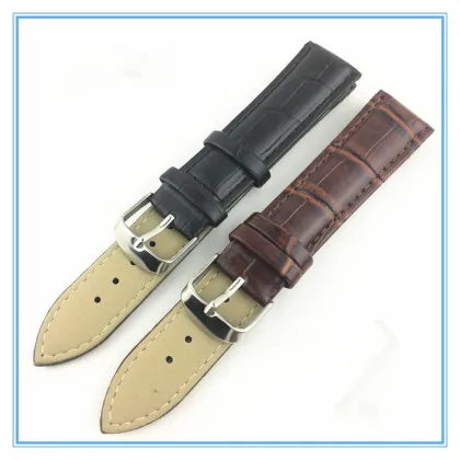 22MM Custom Black Leather Watch Straps