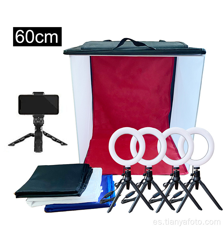 Kit de carpa de caja de luz portátil de 24 pulgadas / 60 cm caja de luz led