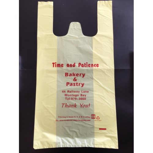 Factory Produce White Flat Plastic Food Bag T Shirt Plastic Vest Grocery Shopping Bag