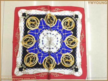 Printed square silk women head wear scarf wholesale