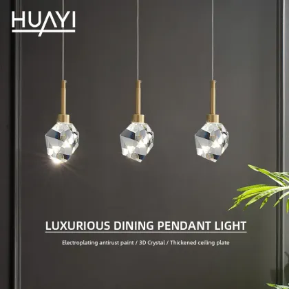 HUAYI Modern Iron Crystal Chandelier
