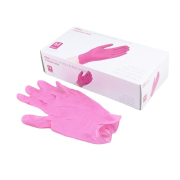 สีชมพูไนไตรล์ความปลอดภัยมือสีสันการป้องกันการใช้ผงแป้งไนไตรล์ฟรีสำหรับบริการอาหาร บริษัท เสริมความงาม