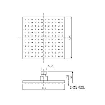 Diametro 200mm soffione doccia in ottone