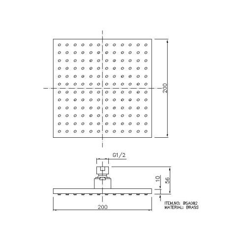 Diameters 200 MM messing douchekop