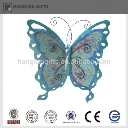 Blue garden metal iron cartoon butterfly stake
