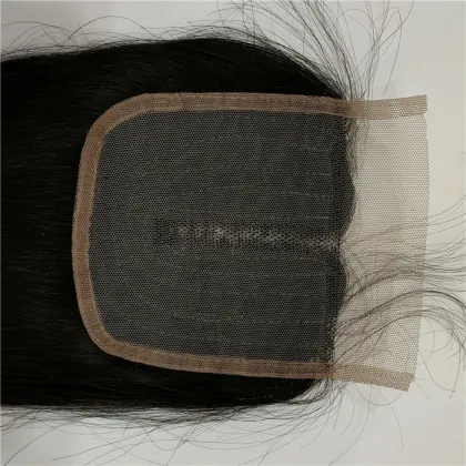 LAN DAISY for Black Women  4*4 T Part half hand made Closure Indian Human Hair Silky Straight Wave Hair  Toupee