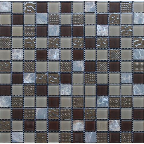 Gập ghềnh màu hỗn hợp tường ốp Mosaic thủy tinh