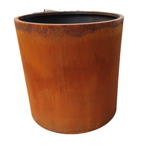 Flower Pot Holder Round Corten Steel Flower Pot Manufactory