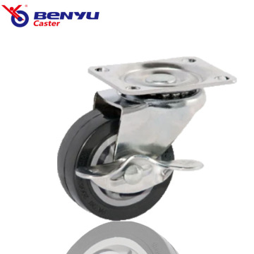 Black TPU Top Plate Universal Furniture Casters