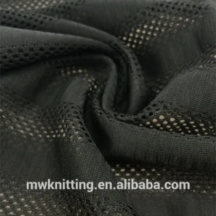 Fashion black 75 denier tricot netting fabric for sportswear lining