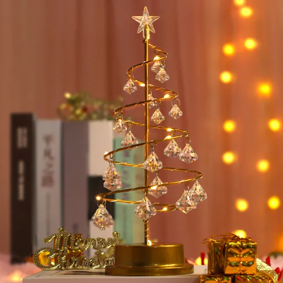2022 Crystal Christmas Tree Lamp: Portable Small Night Light for Bedroom and Decorative Room Illumination