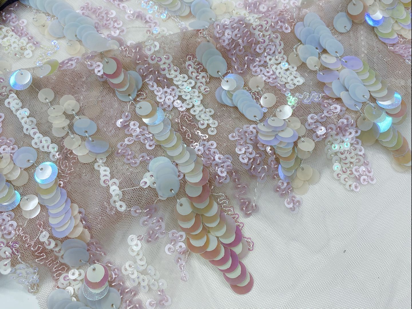 Gorgeous Multicolor Circle Spangle Embroidery Fabric
