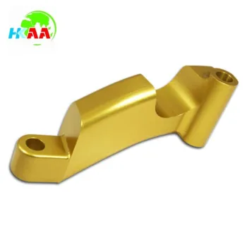 Simultaneous 3-Axis CNC Contour Milling yellow anodized aluminum medical prototype