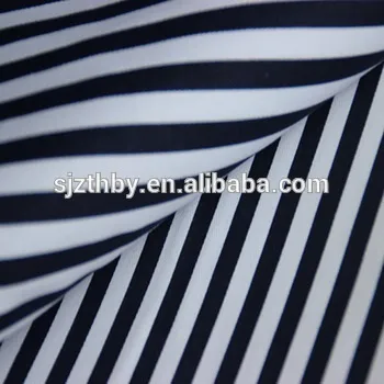 custom printed cotton black and white stripe fabric