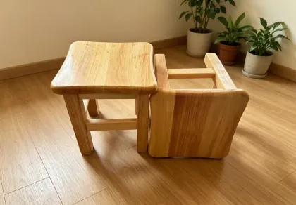 Small solid wood stool, bamboo bench, square stool