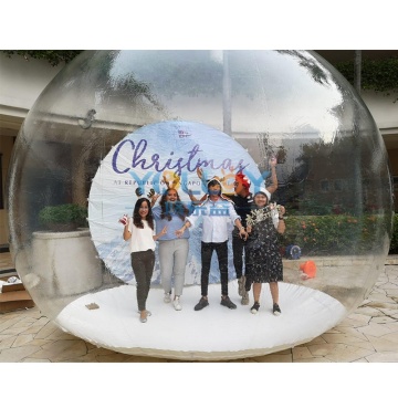 Human Life Size Inflatable Christmas Snow Globe Tent with Backdrop