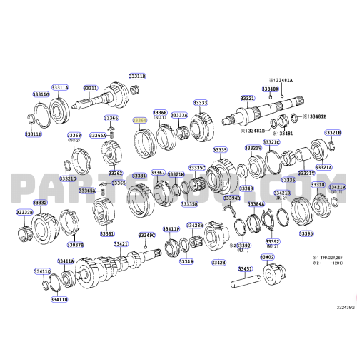 OEM Transmission Gearbox Parts Synchronizer Assembly 33364-60070 / 33364-60H00 for Toyota 2KD