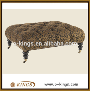 Luxurious pouf ottoman furniture for bedroom use with wheels