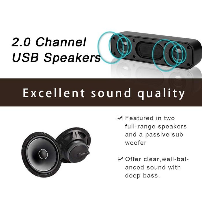 Laptop Mini Speakers USB που τροφοδοτείται για επιφάνεια εργασίας PC