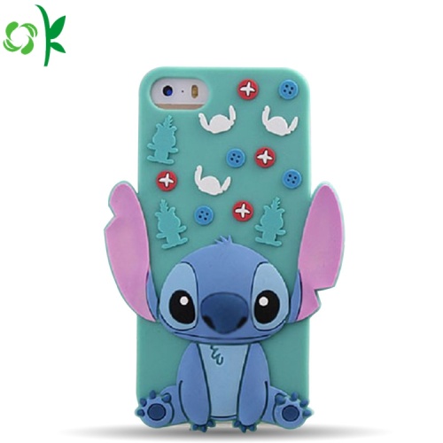 Couverture faite sur commande de téléphone portable de figure animale de silicone