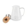 1L glass Tea Pot with Bamboo Lid