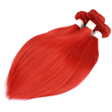 Red brazilian human hair colored bundles, free sample full cuticle aligned virgin hair wholesale virgin colorful hair extension