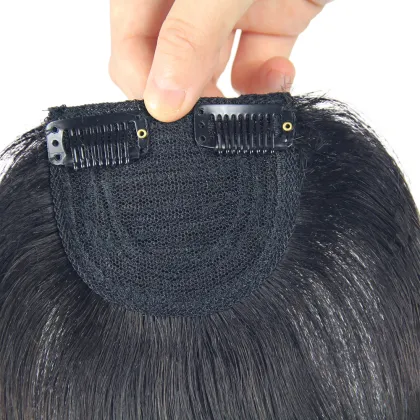 Colored clip in human hair bangs, Brazilian human hair fringes for women