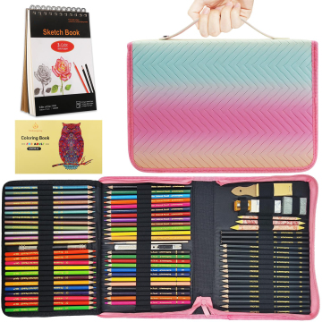 78pcs Zeichenkit: Kunstbedarfskizze mit Geschenken Set mit Geschenken