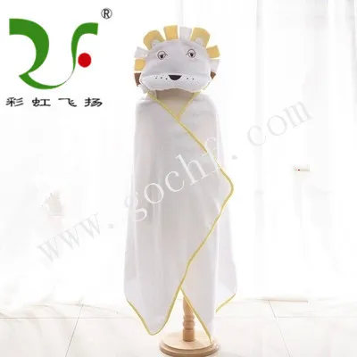 Absorbent cartoon animal hooded kids bath towels