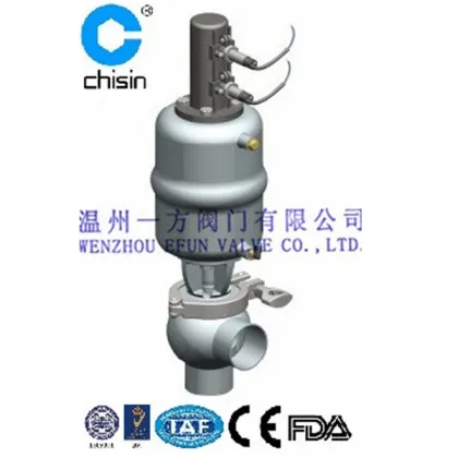 Stainless steel sanitary pneumatic reversing valve L type