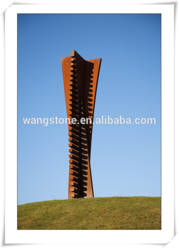 Modern distinctive ladder like corten steel sculpture