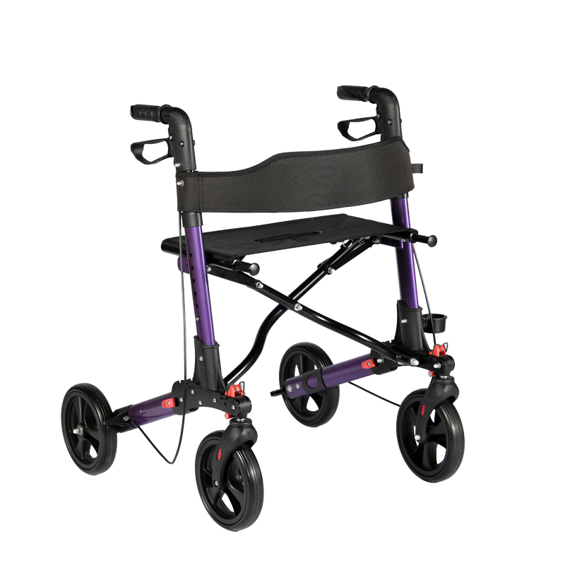 Senior Medical Double Folding Justerbar Rollator Walker med avtagbar shoppingväska TRA01A