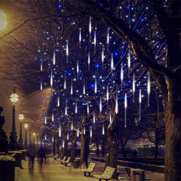 White Meteor Shower Led Rain Icicle Lights