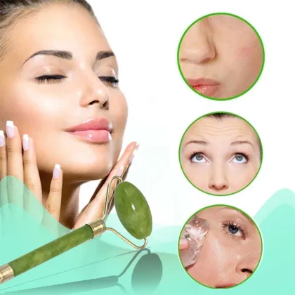 Facial Massage Guasha Board Double Heads Jade Roller Set Face Lifting Tool