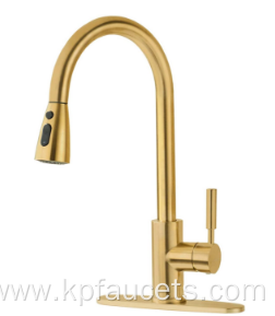 Electroplate Brushed Gold Pull Down Faucet