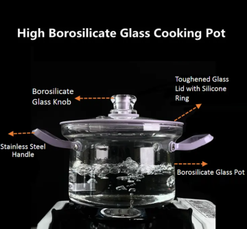 High transparency high borosilicate glass soup pot