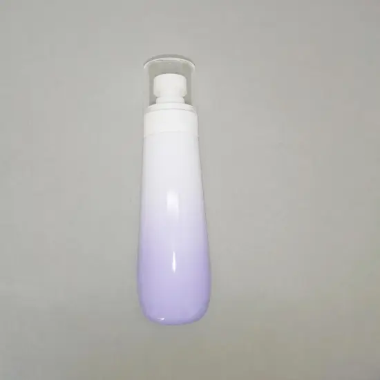 Violet glass pump bottles