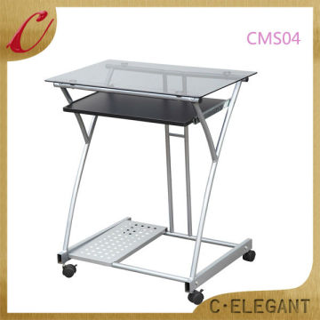 Silver power coating frome fashion design computer desk