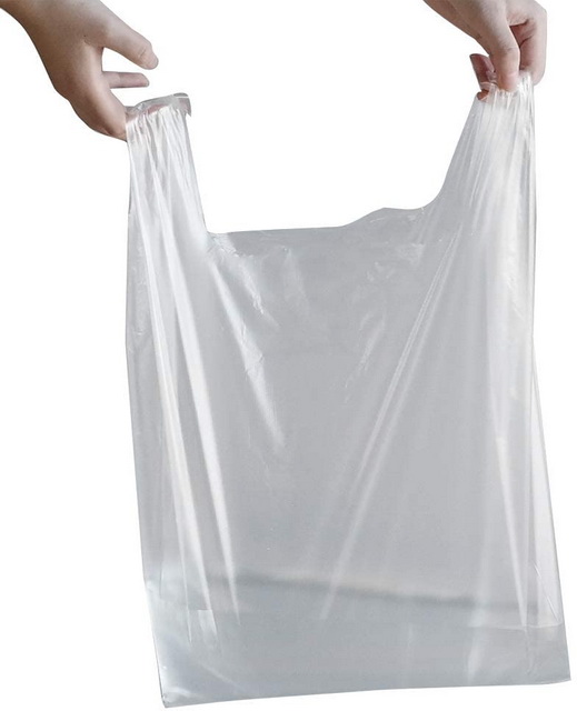 Cheap Clear Plastic Recycled Supermarket Packaging Bag Handle Shopping Grocery Bag