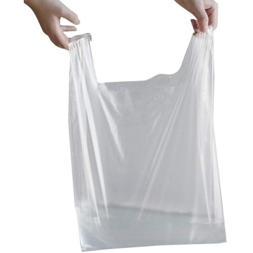 Cheap Clear Plastic Recycled Supermarket Packaging Bag Handle Shopping Grocery Bag