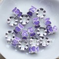 Wholesale Silver With Colorful Oil Dripping Heart Chunky Metal Beads